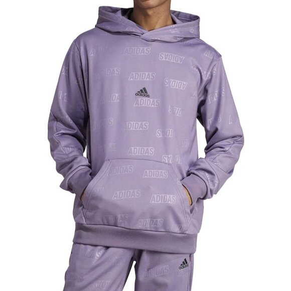 Adidas Brand Love Fleece Hoodie Sweatshirt Shadow Violet Men's Size Lg - Picture 1 of 9